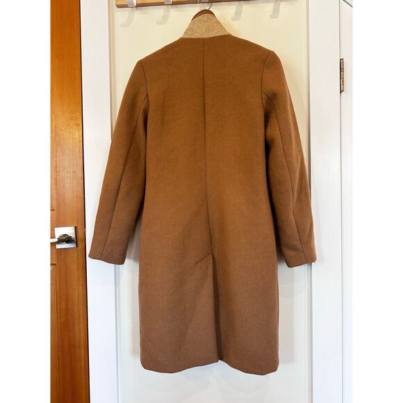 Abercrombie & Fitch Wool Blend Dad Coat Camel Tan Long Size XS Extra Small - Picture 11 of 12